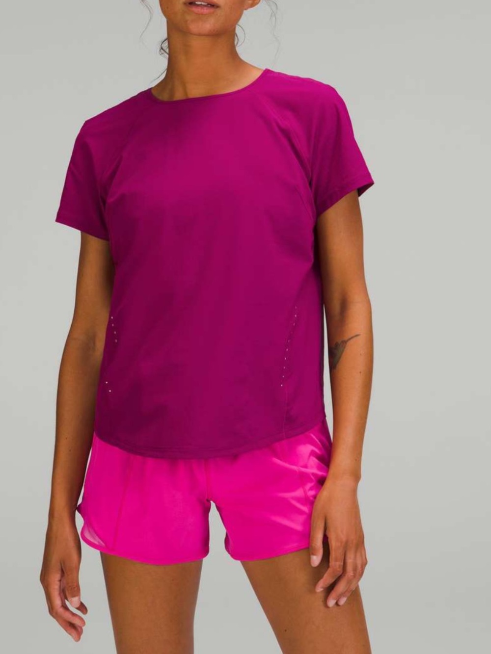 Lululemon Lightweight Stretch Running Short Sleeve Shirt- Magenta Purple